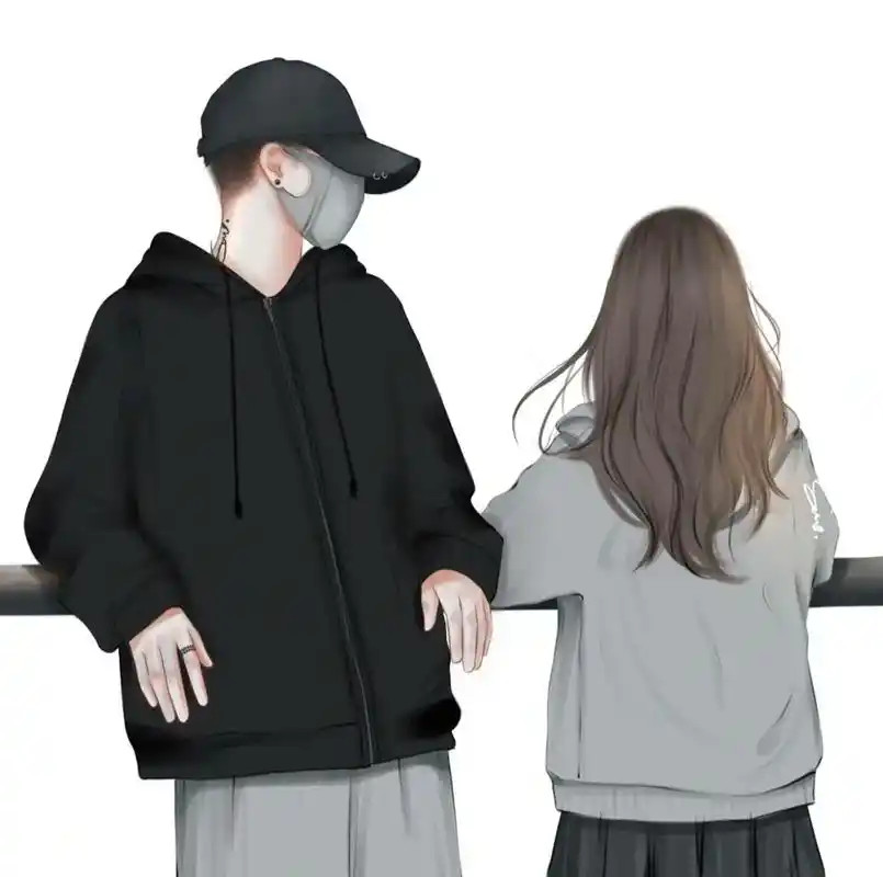 情侣头像一男一女分开图片  #情头意合 - 抖音