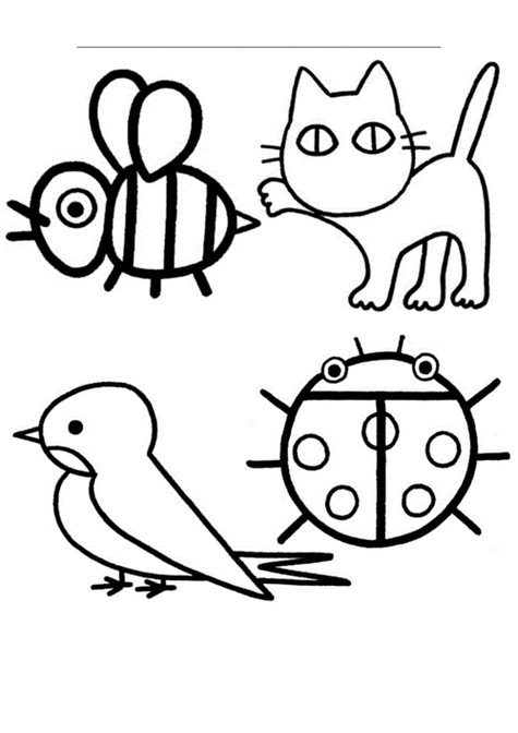 简笔画小动物涂色简单