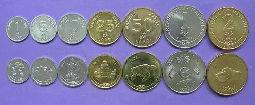 马尔代夫套币 材质 :3铝 3铜 1镍(大图展示)