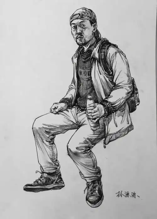 单人速写完整画面临摹