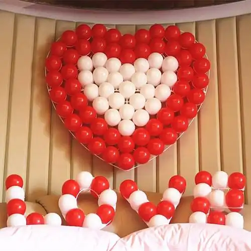 婚房布置气球 婚房舞台装饰七夕情人节布置超大号爱心气球造型网格