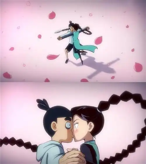 这是男女主角伍六七与梅花十三缘分的开始,命运的邂逅,由一个吻而引发