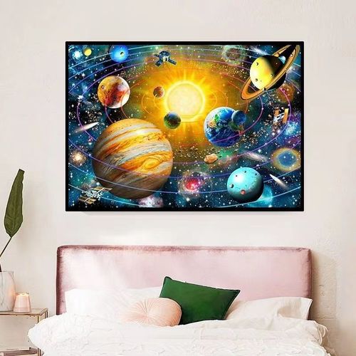 现代简约diy数字油画风景星球太阳系手工填色油彩家居装饰创意画