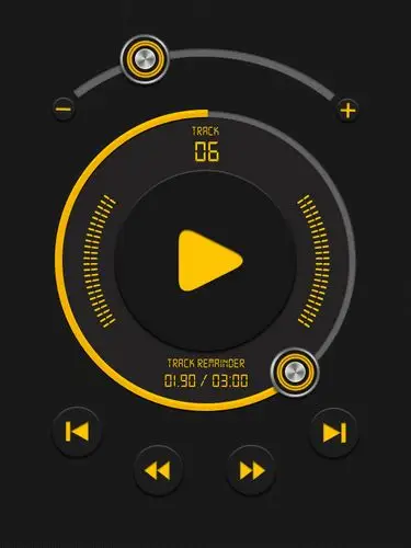 圆形音乐播放器psd分层素材