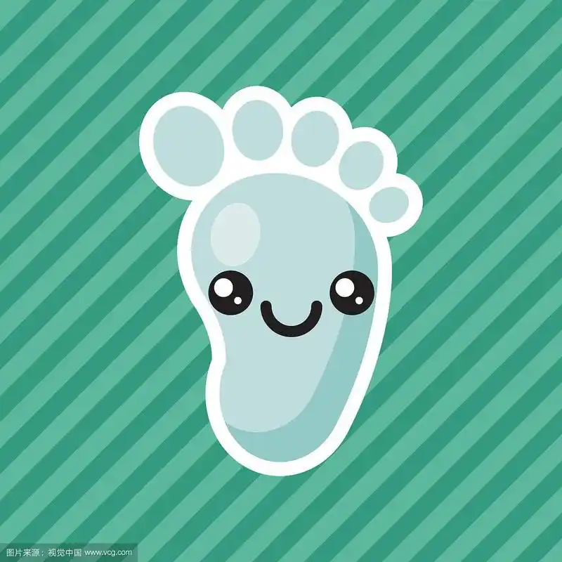 可爱可爱的婴儿脚卡通图标微笑