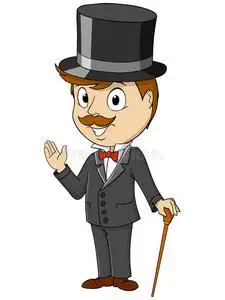 用棍子卡通快乐的绅士用棍子照片