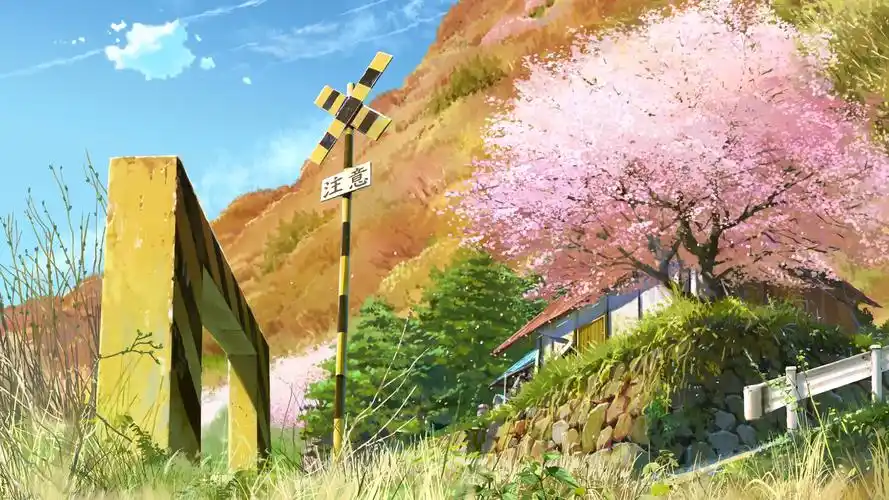 日本动漫铁轨场景唯美图片桌面壁纸