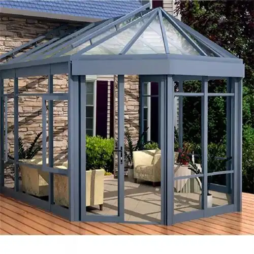 欧式阳光房花园房别墅户外整体玻璃房玻璃阳台 八角异形顶阳光房