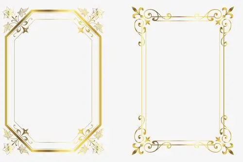 金色边框免抠素材免费下载_觅元素51yuansu.com