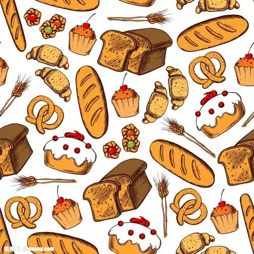 手绘面包矢量素材下载-餐饮美食-生活百科-矢量素材 - 集图网 www.jit