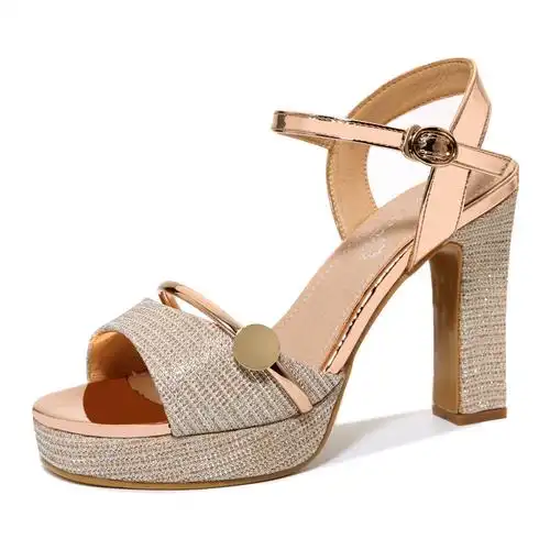 百年纪念centenary夏季防水台格利特休闲一字带舒适女鞋高跟女士凉鞋