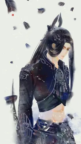 手绘古风黑衣男子