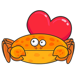 创意爱心螃蟹手绘插画