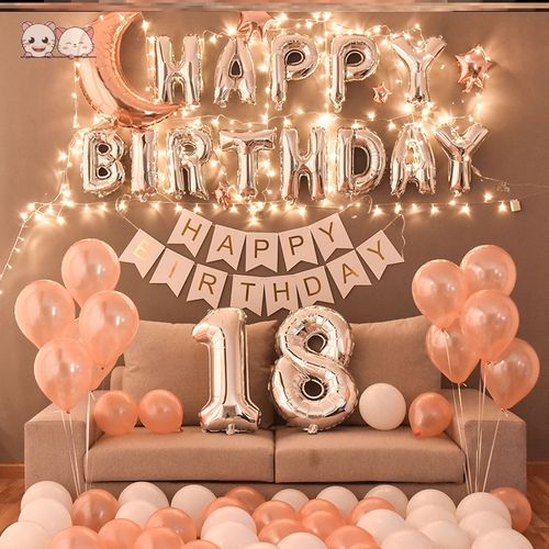 18岁生日装饰场景布置女孩男生气球派对成人礼网红快乐品儿童女童