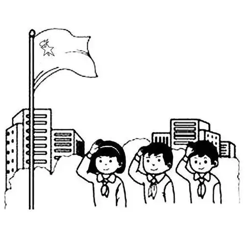 合影简笔画少先队员的队旗简笔画漂亮手抄报少先队员手抄报拿着队旗的