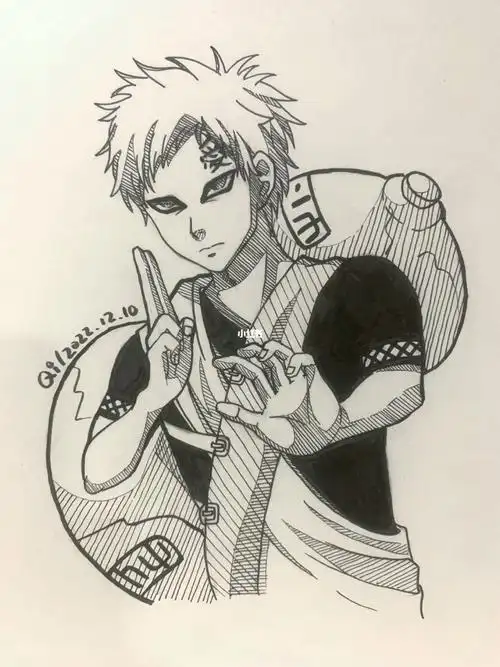 火影忍者手绘  #我爱罗  #勾线笔  #动漫