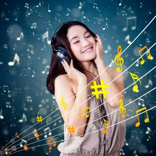 可爱_少女_享受_音乐_一个_头像_美女_耳机_听_高清图片_全景视觉