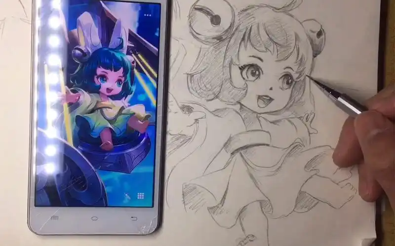 王者荣耀蔡文姬英雄手绘过程新人报道请多关照