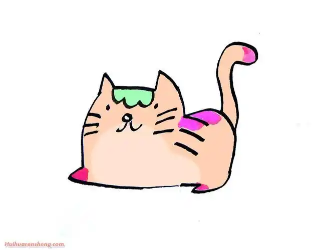 动物简笔画猫彩色