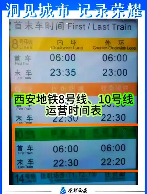01西安地铁10号线运营时刻表 93西安地铁10号线的运营时间已经