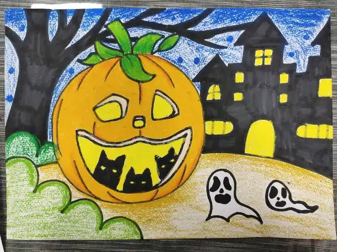 万圣节儿童画