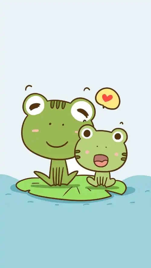 亲子系列可爱简单卡通青蛙壁纸78637871
