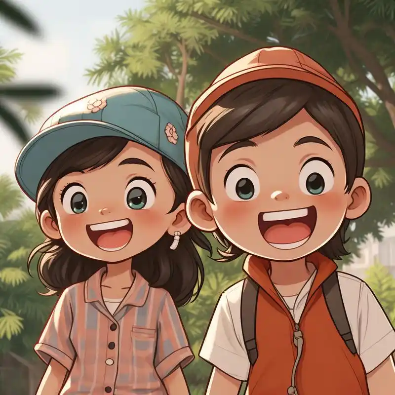 微信头像来啦99 一儿一女q版头像91