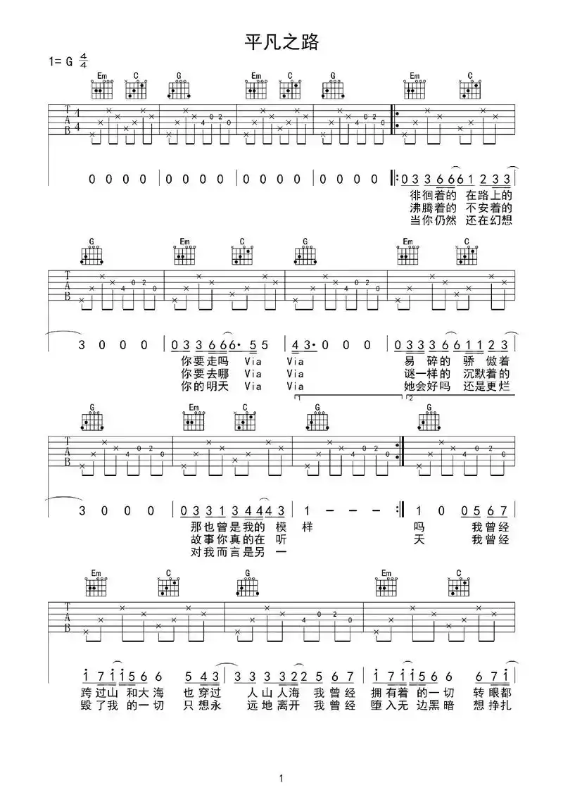 吉他谱 #吉他教学入门零基础 #零基础教学 - 抖音