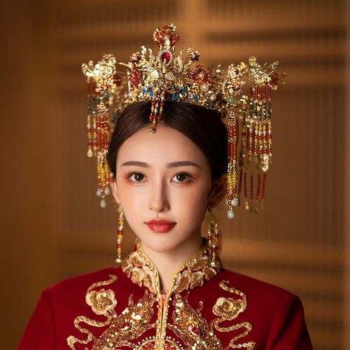 秀禾结婚中式新娘汉服古装龙凤发饰服饰古风发饰