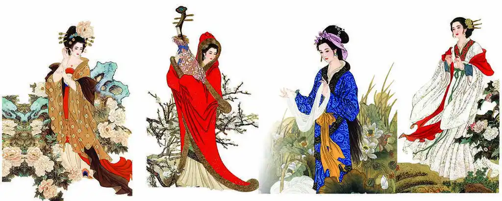 工笔画四大美女