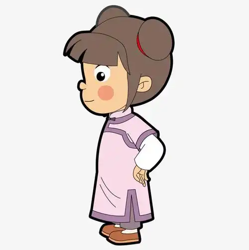 矢量清朝图案侧身女生