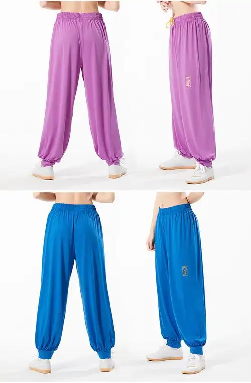 李宁太极裤女夏季薄款武术裤男灯笼裤太极服女练功裤太极裤夏季女