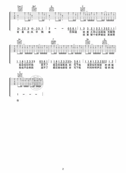 苏打绿小情歌吉他谱苏打绿吉他图片谱2张