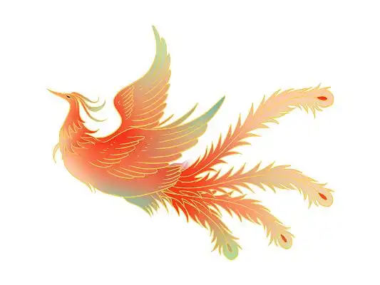 红色手绘卡通古风国潮中国风凤凰元素png素材