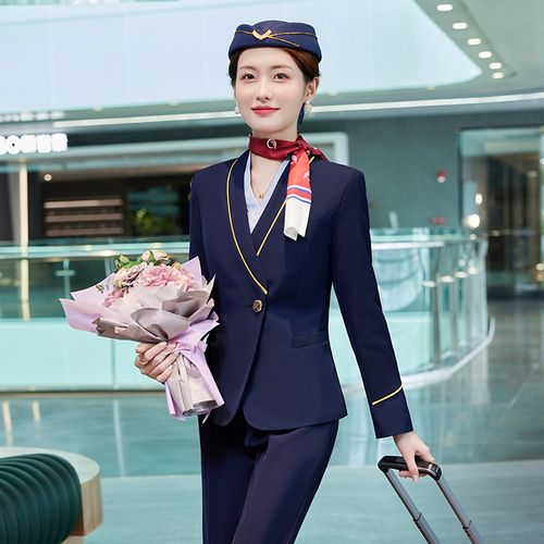 南航空姐制服职业装女套装酒店前台气质马甲工作服空乘面试服装秋