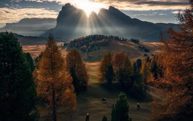景色优美的意大利多洛米蒂山,高清图片,电脑桌面-壁纸族