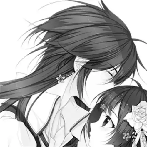 黑白动漫情头一左一右图片50组_情侣动漫头像_头像屋