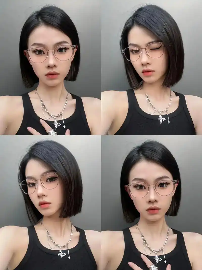 精致短发一刀切~减龄又修饰脸型~.蜈一刀切女生短发一刀切发型 - 抖音