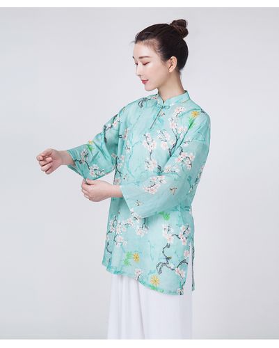 扬武源山人运动同款 古韵中华高端太极服女2021新款飘逸夏季苎麻棉麻