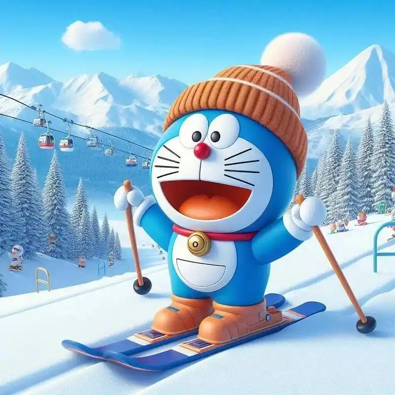 蓝胖子陪你看雪.#头像 #蓝胖子#哆啦a梦 #机器猫#雪 - 抖音