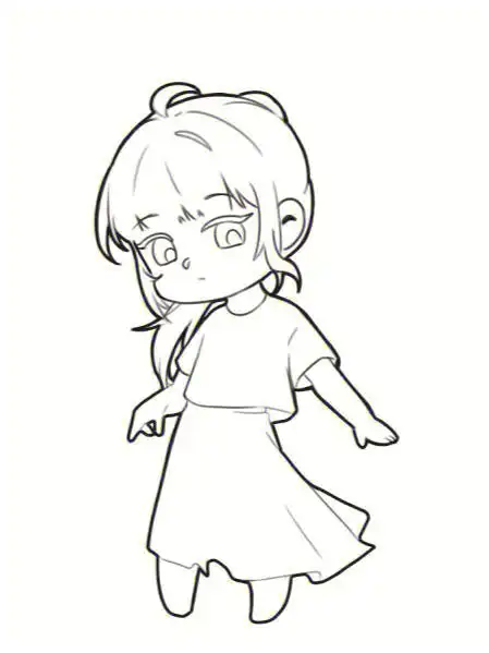 线稿q版人物照片转手绘