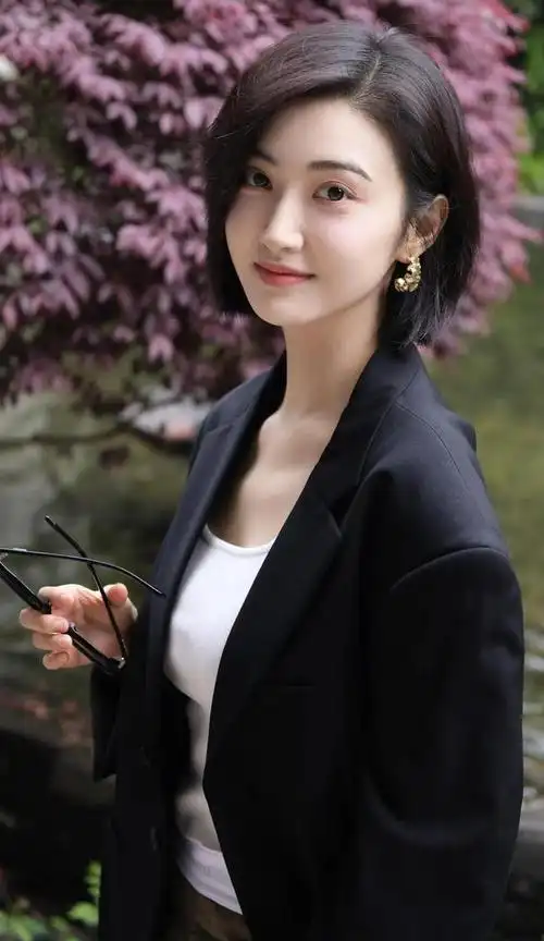 景甜西装搭配白色背心写真大片,美到让人心动,让你大饱眼福!