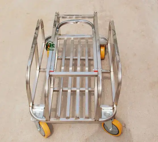 不锈钢围栏车 搬运车 护栏推货车 加厚钢板工具车 折叠便携小货车