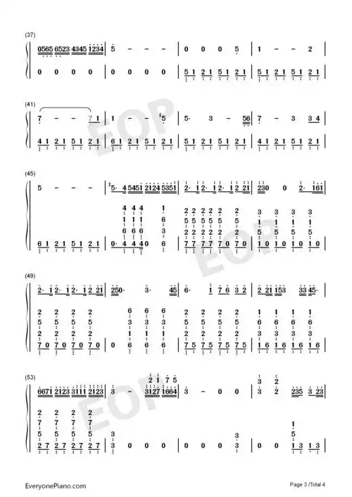 告白之夜-告白の夜-抖音爆火bgm双手简谱预览3