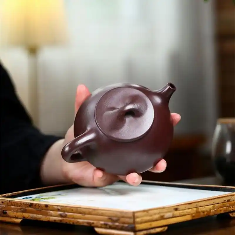 宜兴原矿紫砂壶石红石瓢