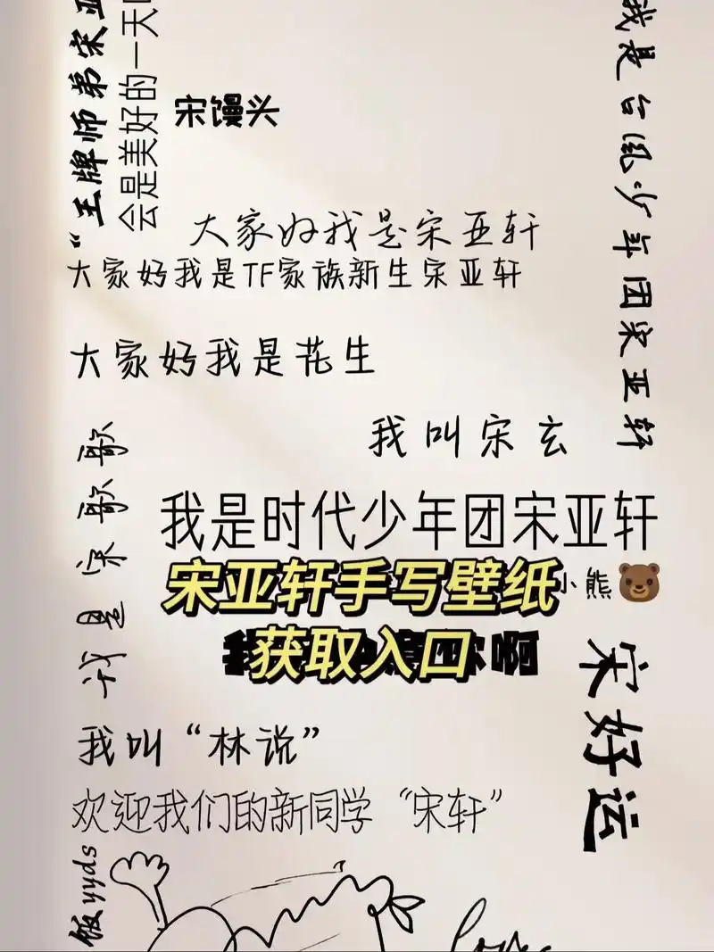 宋亚轩自己做的壁纸#宋亚轩 #手写文字 #宋 - 抖音