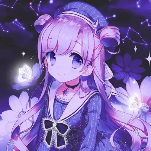 紫色系列动漫闺蜜头像|不幸的人,才要更坚强