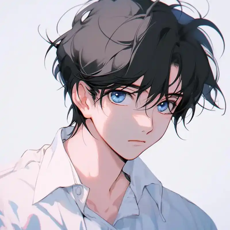 旧漫头像,穿白衬衣的男人.