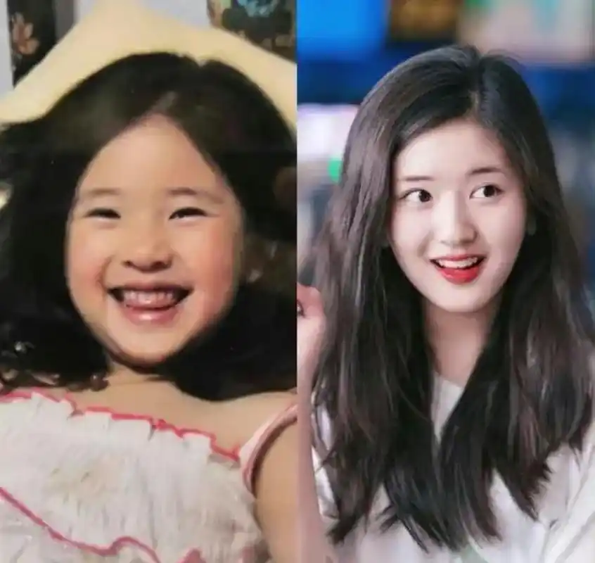 赵露思小时候好可爱,是让人看了想生个女儿系列,等比例长大的美女