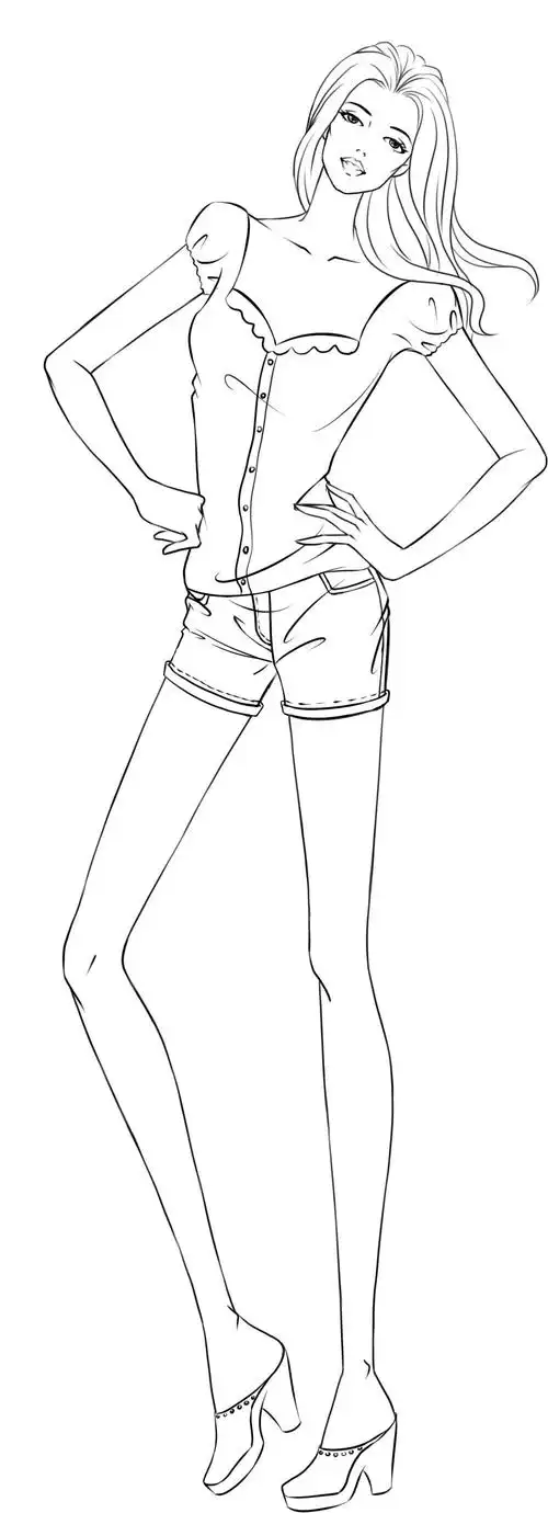 线稿及人体模板-服装画/服装设计手稿 - 穿针引线服装论坛